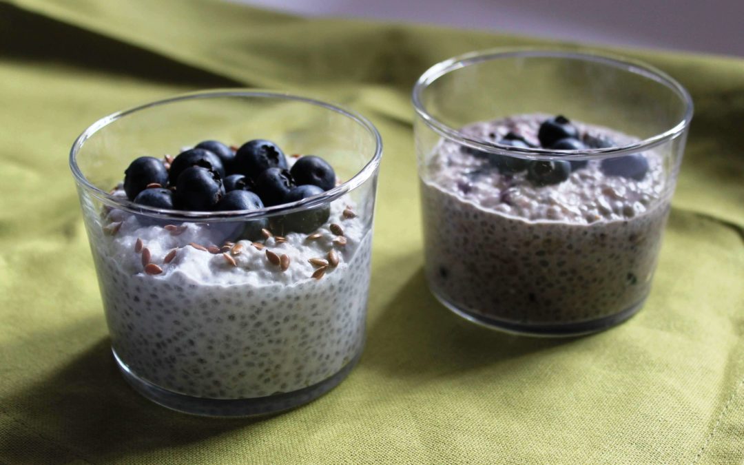 Budino di semi di chia ai mirtilli